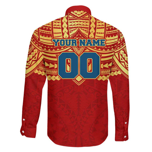 Personalized Gold Coast Suns Family Matching Tank Maxi Dress and Hawaiian Shirt Polynesian Tribal Pattern Heritage Football