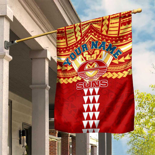Personalized Gold Coast Suns Garden Flag Polynesian Tribal Pattern Heritage Football