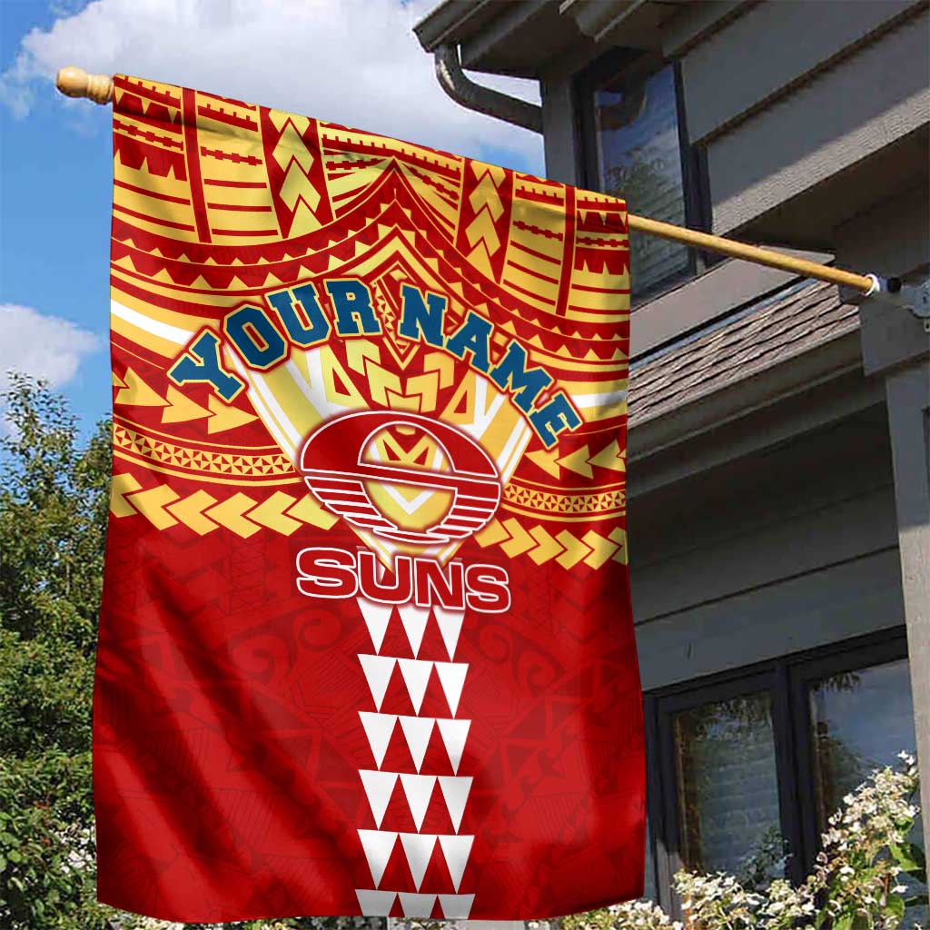 Personalized Gold Coast Suns Garden Flag Polynesian Tribal Pattern Heritage Football