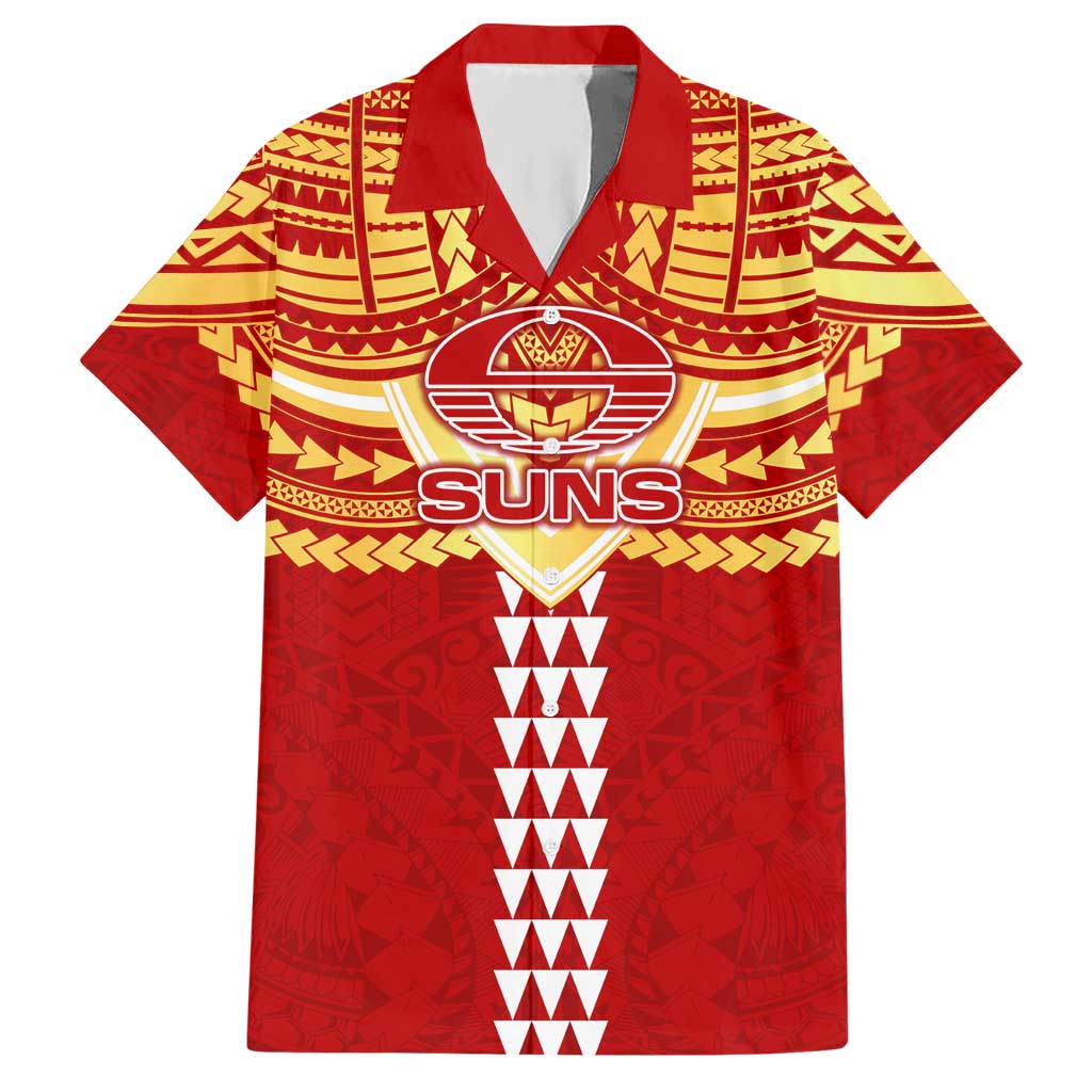 Personalized Gold Coast Suns Hawaiian Shirt Polynesian Tribal Pattern Heritage Football