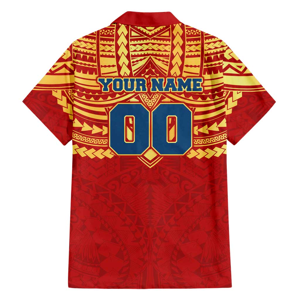 Personalized Gold Coast Suns Hawaiian Shirt Polynesian Tribal Pattern Heritage Football