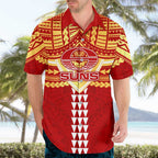 Personalized Gold Coast Suns Hawaiian Shirt Polynesian Tribal Pattern Heritage Football