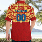 Personalized Gold Coast Suns Hawaiian Shirt Polynesian Tribal Pattern Heritage Football