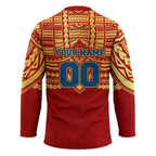 Personalized Gold Coast Suns Hockey Jersey Polynesian Tribal Pattern Heritage Football