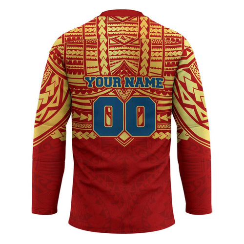 Personalized Gold Coast Suns Hockey Jersey Polynesian Tribal Pattern Heritage Football