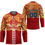 Personalized Gold Coast Suns Hockey Jersey Polynesian Tribal Pattern Heritage Football