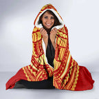 Personalized Gold Coast Suns Hooded Blanket Polynesian Tribal Pattern Heritage Football