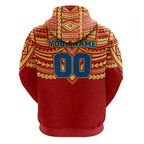 Personalized Gold Coast Suns Hoodie Polynesian Tribal Pattern Heritage Football