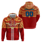 Personalized Gold Coast Suns Hoodie Polynesian Tribal Pattern Heritage Football