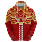 Personalized Gold Coast Suns Hoodie Polynesian Tribal Pattern Heritage Football