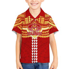 Personalized Gold Coast Suns Kid Hawaiian Shirt Polynesian Tribal Pattern Heritage Football