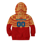 Personalized Gold Coast Suns Kid Hoodie Polynesian Tribal Pattern Heritage Football