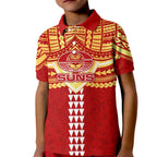 Personalized Gold Coast Suns Kid Polo Shirt Polynesian Tribal Pattern Heritage Football