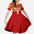 Personalized Gold Coast Suns Kid Short Sleeve Dress Polynesian Tribal Pattern Heritage Football