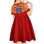 Personalized Gold Coast Suns Kid Short Sleeve Dress Polynesian Tribal Pattern Heritage Football