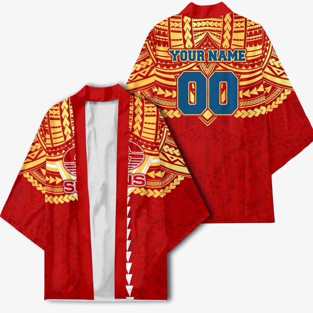 Personalized Gold Coast Suns Kimono Polynesian Tribal Pattern Heritage Football