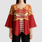 Personalized Gold Coast Suns Kimono Sleeve Blouse Polynesian Tribal Pattern Heritage Football