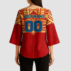 Personalized Gold Coast Suns Kimono Sleeve Blouse Polynesian Tribal Pattern Heritage Football