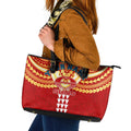 Personalized Gold Coast Suns Leather Tote Bag Polynesian Tribal Pattern Heritage Football