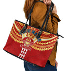 Personalized Gold Coast Suns Leather Tote Bag Polynesian Tribal Pattern Heritage Football