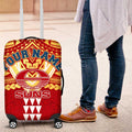Personalized Gold Coast Suns Luggage Cover Polynesian Tribal Pattern Heritage Football