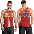 Personalized Gold Coast Suns Men Tank Top Polynesian Tribal Pattern Heritage Football