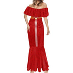 Personalized Gold Coast Suns Mermaid Dress Polynesian Tribal Pattern Heritage Football