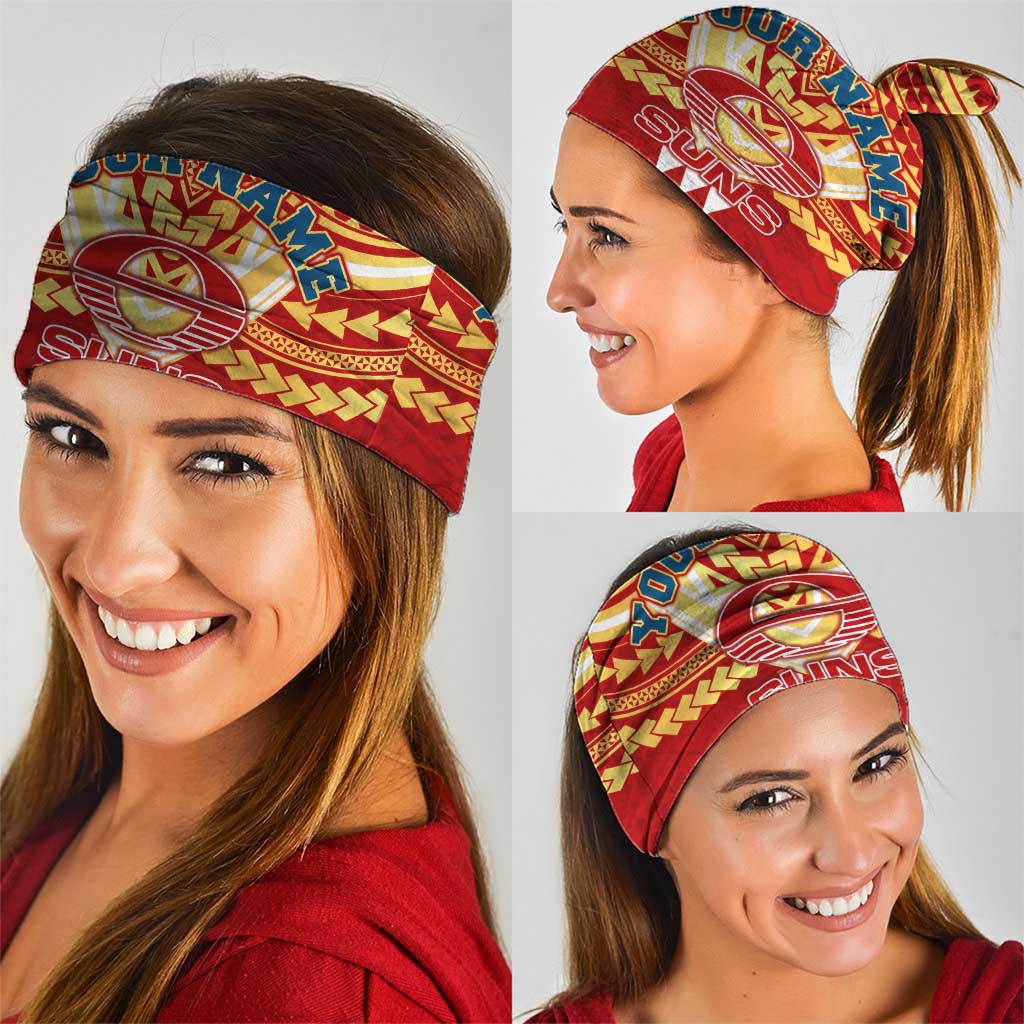 Personalized Gold Coast Suns Neck Gaiter Polynesian Tribal Pattern Heritage Football