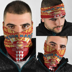 Personalized Gold Coast Suns Neck Gaiter Polynesian Tribal Pattern Heritage Football