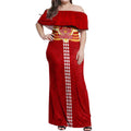 Personalized Gold Coast Suns Off Shoulder Maxi Dress Polynesian Tribal Pattern Heritage Football