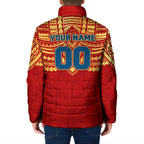 Personalized Gold Coast Suns Padded Jacket Polynesian Tribal Pattern Heritage Football