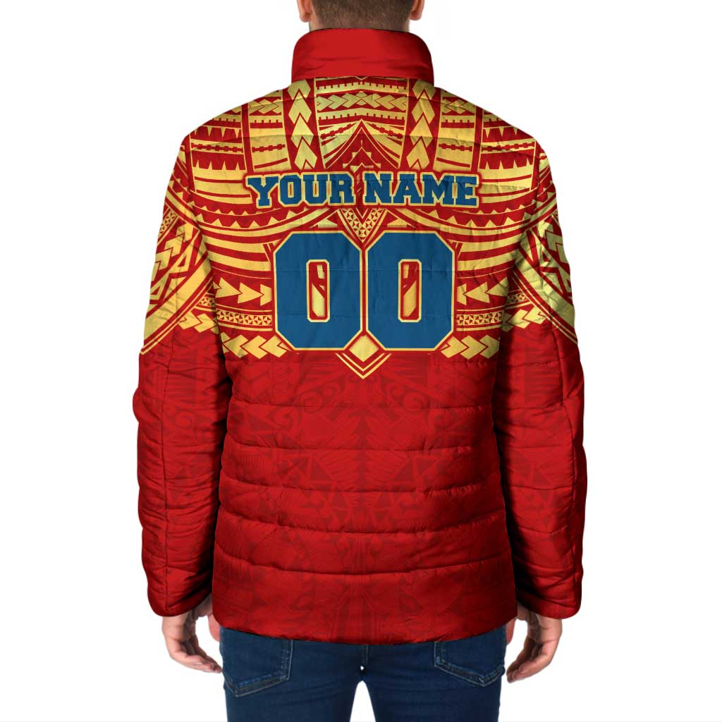 Personalized Gold Coast Suns Padded Jacket Polynesian Tribal Pattern Heritage Football