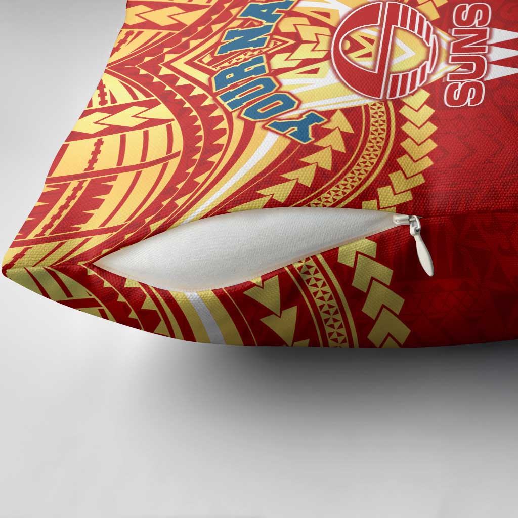 Personalized Gold Coast Suns Pillow Cover Polynesian Tribal Pattern Heritage Football