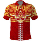 Personalized Gold Coast Suns Polo Shirt Polynesian Tribal Pattern Heritage Football