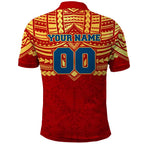 Personalized Gold Coast Suns Polo Shirt Polynesian Tribal Pattern Heritage Football