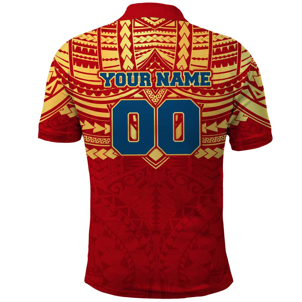 Personalized Gold Coast Suns Polo Shirt Polynesian Tribal Pattern Heritage Football