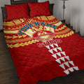 Personalized Gold Coast Suns Quilt Bed Set Polynesian Tribal Pattern Heritage Football