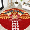 Personalized Gold Coast Suns Round Carpet Polynesian Tribal Pattern Heritage Football