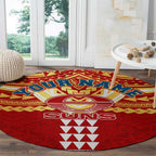Personalized Gold Coast Suns Round Carpet Polynesian Tribal Pattern Heritage Football