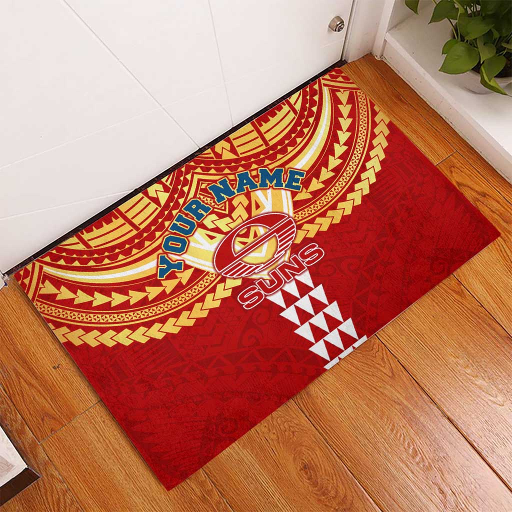 Personalized Gold Coast Suns Rubber Doormat Polynesian Tribal Pattern Heritage Football