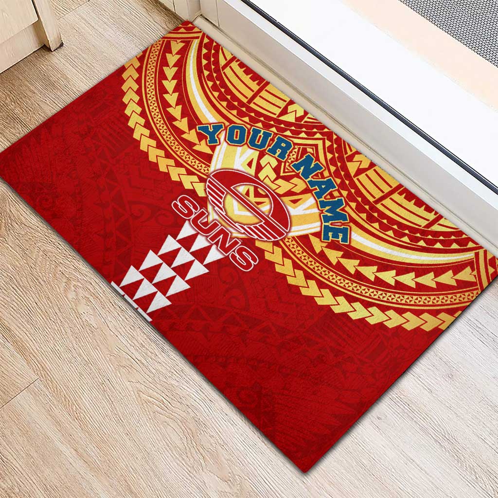Personalized Gold Coast Suns Rubber Doormat Polynesian Tribal Pattern Heritage Football