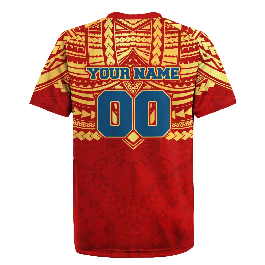 Personalized Gold Coast Suns Rugby Jersey Polynesian Tribal Pattern Heritage Football