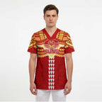 Personalized Gold Coast Suns Scrub Top Polynesian Tribal Pattern Heritage Football