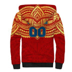 Personalized Gold Coast Suns Sherpa Hoodie Polynesian Tribal Pattern Heritage Football