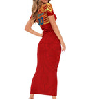 Personalized Gold Coast Suns Short Sleeve Bodycon Dress Polynesian Tribal Pattern Heritage Football