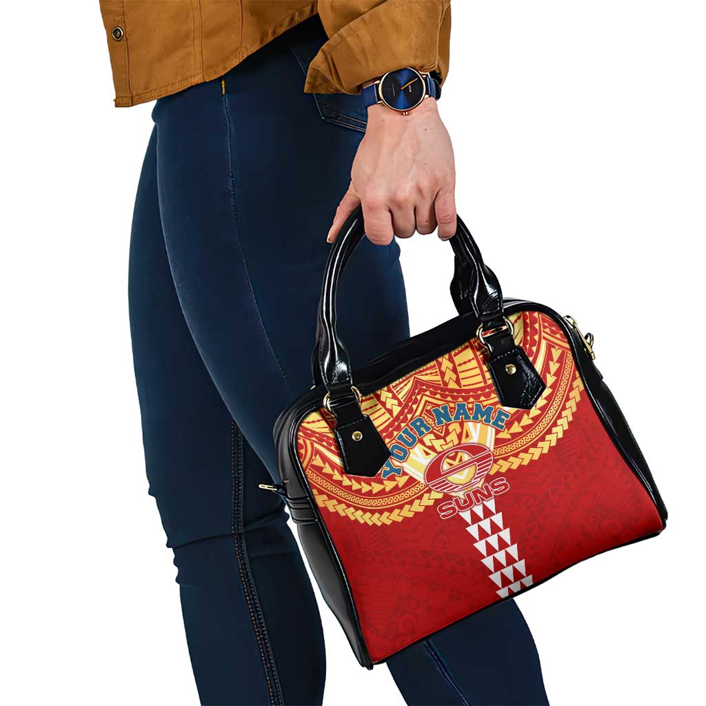 Personalized Gold Coast Suns Shoulder Handbag Polynesian Tribal Pattern Heritage Football