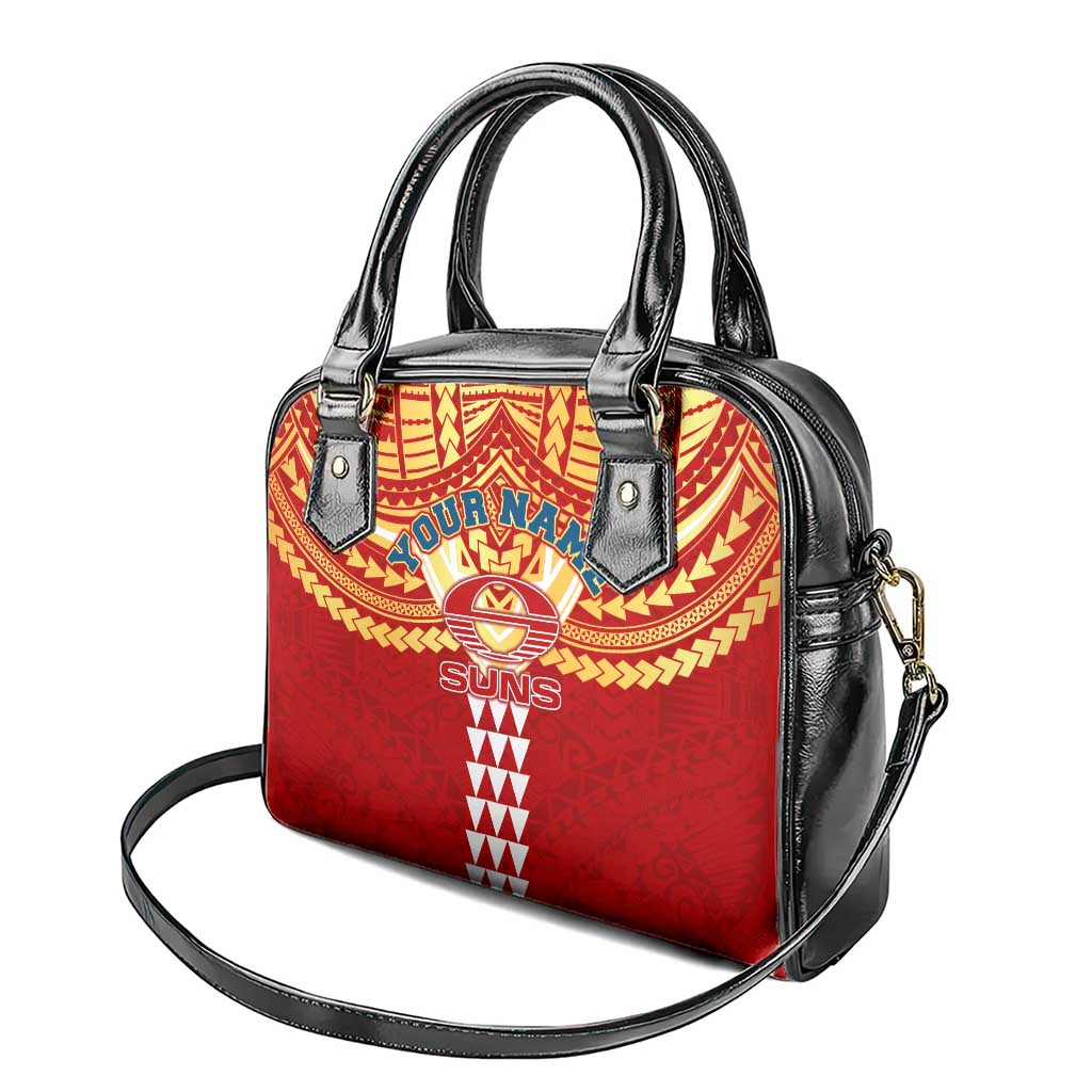 Personalized Gold Coast Suns Shoulder Handbag Polynesian Tribal Pattern Heritage Football