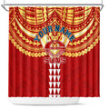 Personalized Gold Coast Suns Shower Curtain Polynesian Tribal Pattern Heritage Football