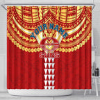 Personalized Gold Coast Suns Shower Curtain Polynesian Tribal Pattern Heritage Football