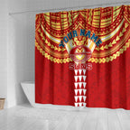 Personalized Gold Coast Suns Shower Curtain Polynesian Tribal Pattern Heritage Football